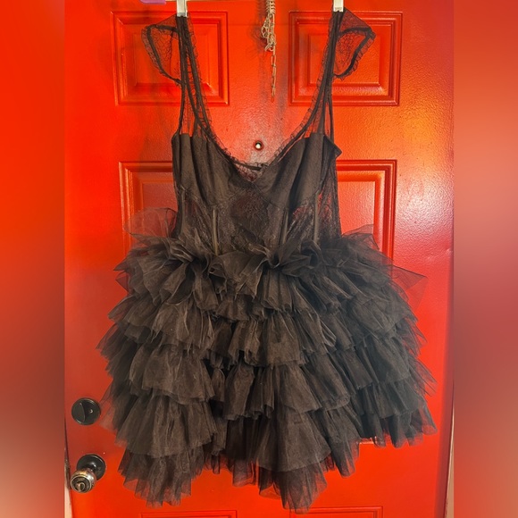 AKIRA Dresses & Skirts - Akira Mercedes Lace Corset Tulle Ruffle Mini Dess